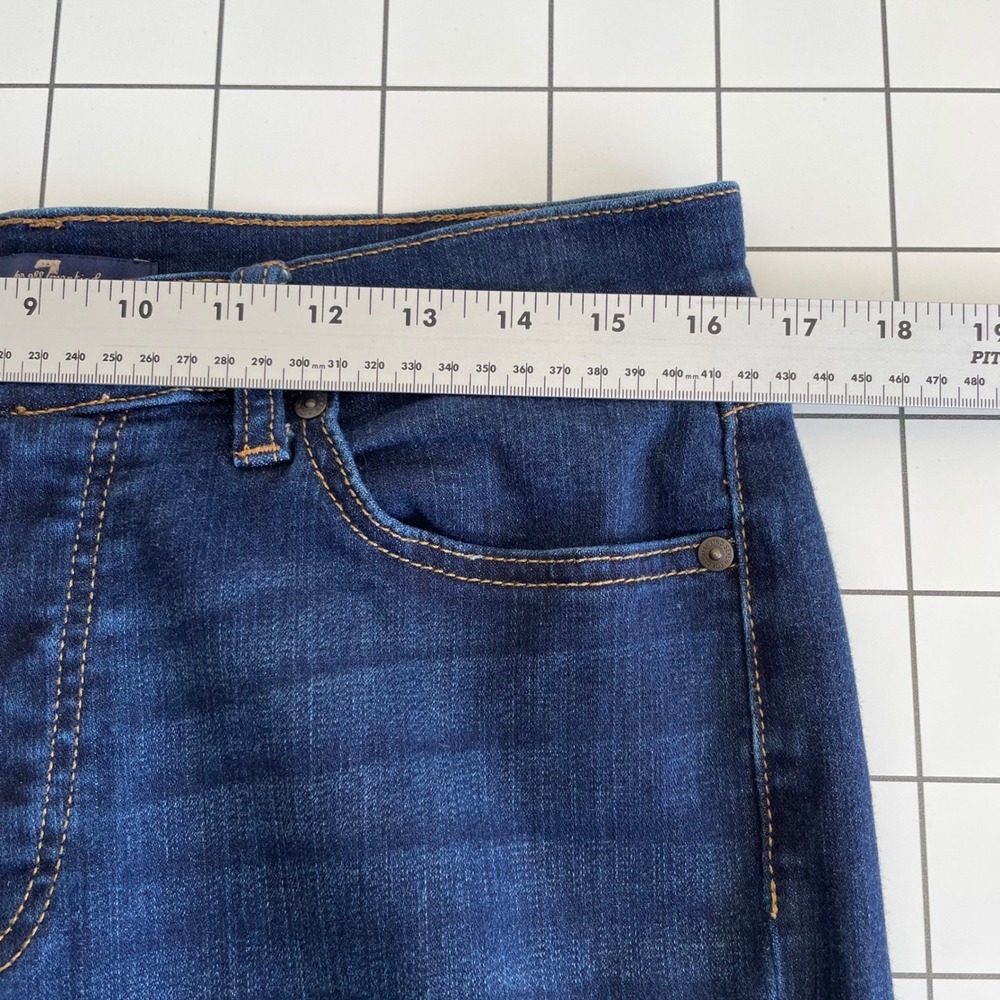 7 For All Mankind Josefina Slim Boyfriend Ankle Jeans Womens 30 Dark Wash - Picture 9 of 10